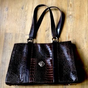 Coldwater Creek dk brown handbag 16x11 A+condition